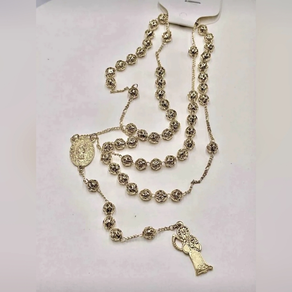 Rosary The Grim Reaper Gold-Plated Hollow Beads
